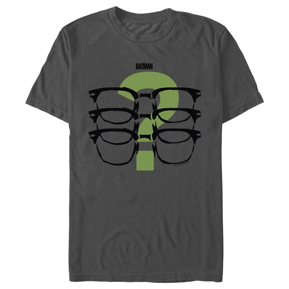 Men's The Batman Riddler Glasses  Graphic Tee Charcoal Medium