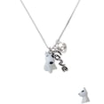 thumbnail image 2 of Delight Jewelry Resin White Bull Terrier Dog - Love and Lock Charm Necklace, 18"+1", 2 of 4