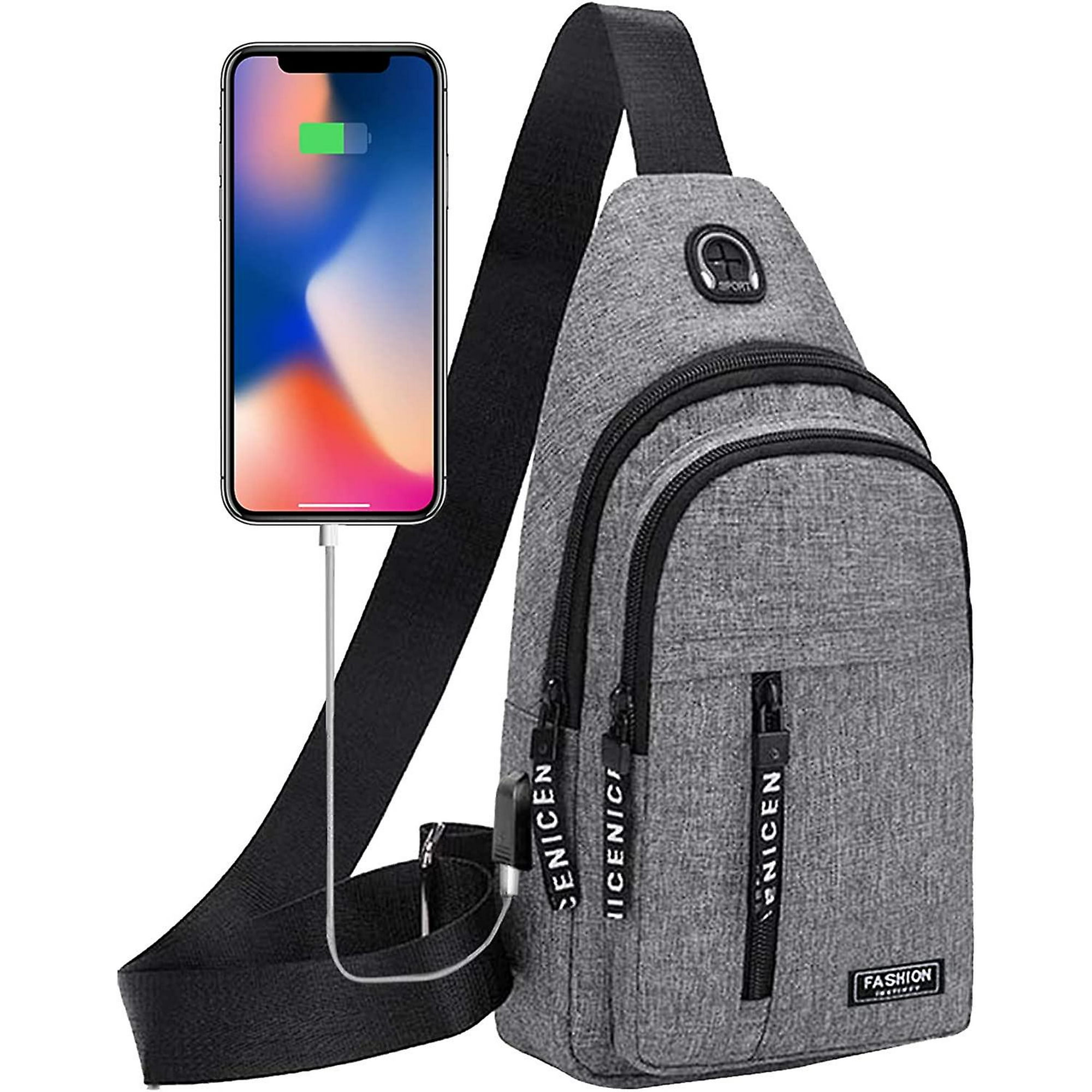 Sling Bag Crossbody Backpack With Usb Hole Headphone Hole Mini Shoulder Bag Chest Bag For Travel Hiking