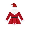 thumbnail image 4 of inhzoy Kids Girls Figure Skating Dance Dress Leotard Miss Santa Claus Dress-Up Red-A 14, 4 of 7