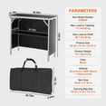 thumbnail image 6 of KFFKFF Collapsible Mobile Bar Table, Display Stand for Indoor and Outdoor Events, Gatherings, Picnics, Showcases, Comes with Transport Bag, Storage Rack and Dark Drape, 6 of 9