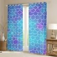 thumbnail image 2 of Ombre Fish Scales 30%-50% Blackout Curtains,Gradient Mermaid Curtains,Dreamy Princess Insulated Curtains & Drapes,Purple Blue Scales Window Curtains,2 Panels,2 Panels,(42Wx63L), 2 of 6