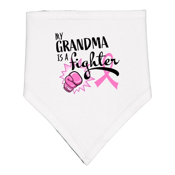 Inktastic My Grandma is a Fighter Breast Cancer Awareness Baby Bandana Bib