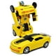 thumbnail image 2 of Robot de coche inteligente transformable a control remoto | Juguete amarillo autotransformable con un solo botón | Vehículo RC coleccionable para niños y aficionados, 2 of 5