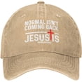 thumbnail image 5 of Normal Isn't Coming Back But Jesus is Revelation 14 Funny Hat Adjustable Denim Baseball Cap Black Dad Hat Men Women, 5 of 6