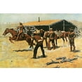 thumbnail image 2 of Remington, Frederic 32x23 Gold Ornate Wood Framed with Double Matting Museum Art Print Titled - Coming and Going of the Pony Express, 2 of 4