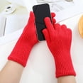 thumbnail image 4 of Baberdicy Bright Color Fingerless Gloves for Women, Touchscreen Convertible Mittens, Fun Winter Accessory, Ideal for Women, Teens Winter Fashion, Using Phones in Cold Weather, Fun Style Red, 4 of 5
