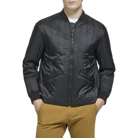 Men's Dockers® Bomber Jacket with Vertical Quilting Color: Black Size: L