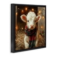 thumbnail image 3 of Stupell Industries White Calf with Holiday Lights Animals Painting Black Floater Framed Canvas Art Print Wall Art, 25 x 25, 3 of 9