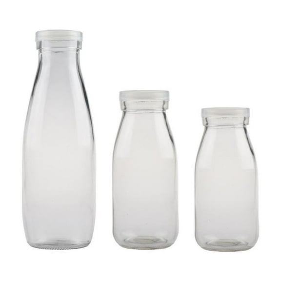 DECORNIJIA juice bottles Glass Bottle High White Glass Leakproof General Users Drink Storage 10pcs