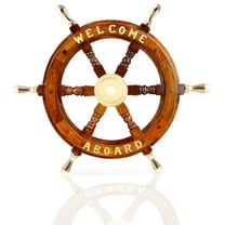 Wooden Ship Steering Wheel | Welcome Aboard | Pirate Rustic Captain wheel | Nautical Pirate's Wall Décor Ship WheeL