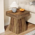 thumbnail image 3 of Tribesigns Small Square End Table with Wide Base for Living Room, Brown, 3 of 6