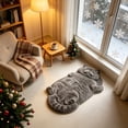 thumbnail image 6 of Cute Cat Shaped Plush Area Rug 15.75" x 23.62", Soft Polyester Non-Slip Decorative Floor Mat, Washable Novelty Pet-Themed Carpet for Bedroom Bathroom Entryway Home Decor, 6 of 6