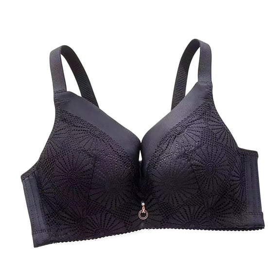 Lace Nursing Bra Women Pullover Bra Feature V-Neck Wire-Free Bra Style W-491 Blue 34