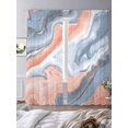 thumbnail image 3 of Pink Marble Sheer Curtains 2 Panels Set Modern Abstract Fantasy Orange Gray Blue Marble Waves Sheer Window Curtains Light Filtering Rod Pocket Voile Drapes for Bedroom Living Room 52"X96", 3 of 8