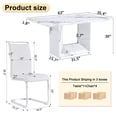 thumbnail image 2 of NYEESS Modern Dining Table Set for 4, 63" White Faux Marble Kitchen Table and 4 PU Leather Upholstered Chairs, MDF Dining Room Table with Silver Metal Legs, Rectangular Dinner Table Set for Home, 2 of 10