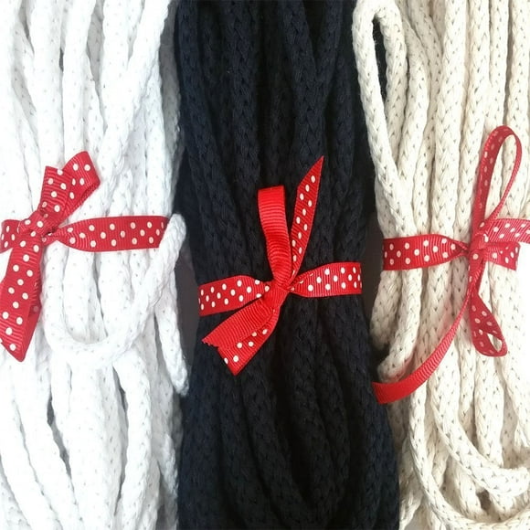 Anrox Supply Corde Tubulaire en Coton 1/4 Pouces" avec Cordon de Serrage (5 Yards Blanc)