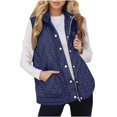 thumbnail image 2 of Women's Stand Collar Sleeveless Vest, Quilted Zip Up Vest, Lightweight Puffer Vest, Warm Winter Vest Top, Casual Outerwear Vest, Pocket Detail Sleeveless Jacket Navy, 2 of 9