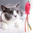 thumbnail image 4 of Farfi Cat Toy Colorful Ribbon Fish Shape Playing Teaser Pet Interactive Plush Toy for Kitten (Rose Red), 4 of 13