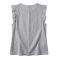 thumbnail image 3 of Cilsoka Women's Cotton Linen Tank Top Ruffle V Neck Button Work Blouses Loose Sleeveless Business Summer Tops 2026 Outfits Clothes, 3 of 7