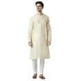 thumbnail image 3 of Ethnix Men's Indian Staple Classic Collar Plain Comfortable Long Kurta Tunic; Beige; SM, 3 of 4