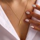 thumbnail image 2 of Collares con colgante de letra inicial de A-Z para mujer, joyería de acero inoxidable, regalos Bff, artículos baratos con envío gratis, 2 of 4