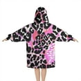 thumbnail image 2 of Pink Leopard Pattern Blanket Hoodies for Kids 6-13YR Oversize Wearable Blanket Hoodies for Boys Girls Teens, 2 of 7