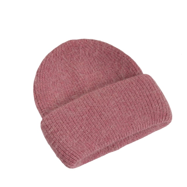 Gorro de punto de otoño Minnieouse Unisex para hombre y mujer Rosa oscuro