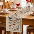 thumbnail image 5 of Retro Dinosaurs Table Runner 72 Inches, Vintage Primitive Wild Animals Brown Bed Runner Dresser Scarves Tabletop for Indoor Outdoor Parties/Ceremony/Banquet, 16" x 72", 5 of 8