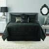 Mainstays Cougar Black Abstract Polyester 7-Piece Comforter Set, Full/Queen