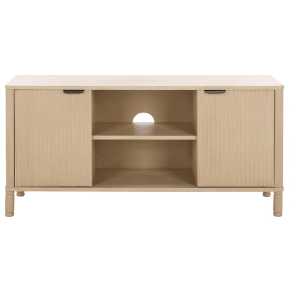 Safavieh Thurston Wood 2 Door Media Stand in Natural