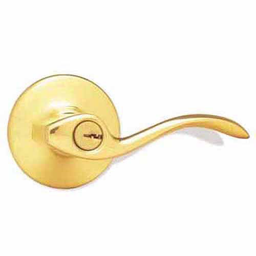 Kwikset 94050-355 Polished Brass Dorian Lever Entry Lockset 