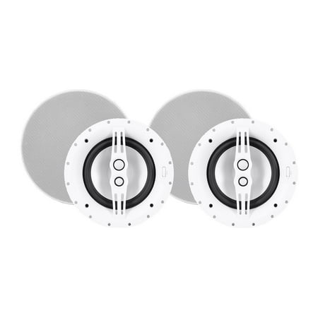 - Monoprice 3-way Architectural Ceiling Speakers -8in With Micro Ceramic Composite Mid and Tweeter (Pair) | Aluminum - Sycamore Series