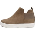 thumbnail image 2 of Soda Flat Women Chelsea Shoes Slip On Canvas Suede Casual High Top Hidden Platform Sneakers White Sole Flatform Cushion Foam booties DIANA-G Taupe Beige Tan 5.5, 2 of 5