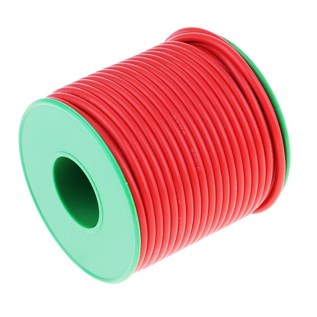 Cable de Silicona de Calibre 8, 13 Pies, Rojo Flexible Resistente Temperaturas Sunnimix Alambre de silicona 8awg