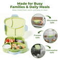 thumbnail image 5 of PoppiKids Bento Lunch Box with 4 Compartments, Leakproof Food Container with Sauce Cup & Cutlery, BPA-Free Meal Prep Lunch Container – Green, 5 of 8