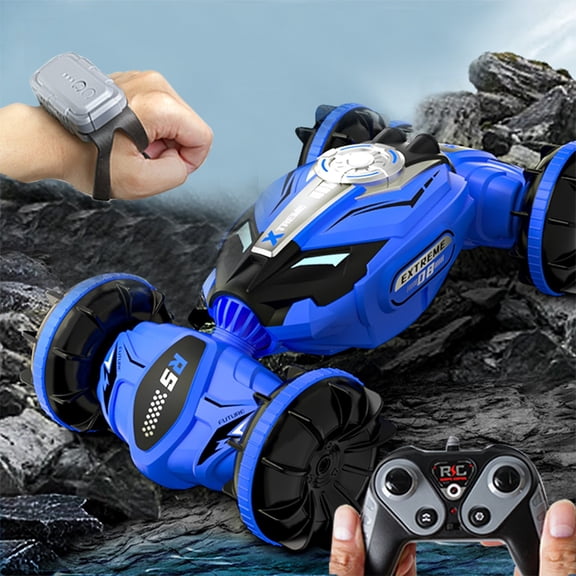 Amphibious 4WD RC Stunt Car Toys,Gesture Sensor Dual Control Toys,Water Land Driving Toys,Transformable Vehicle Toys,Stable Signal Toys,Outdoor Interactive Game Toys