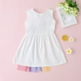 thumbnail image 5 of Penkiiy Toddler Kids Baby Girls Rainbow Tulle Ruffle Casual Princess Dress Outfits Toddler Girls Clothes 18-24 Months White On Clearance, 5 of 9