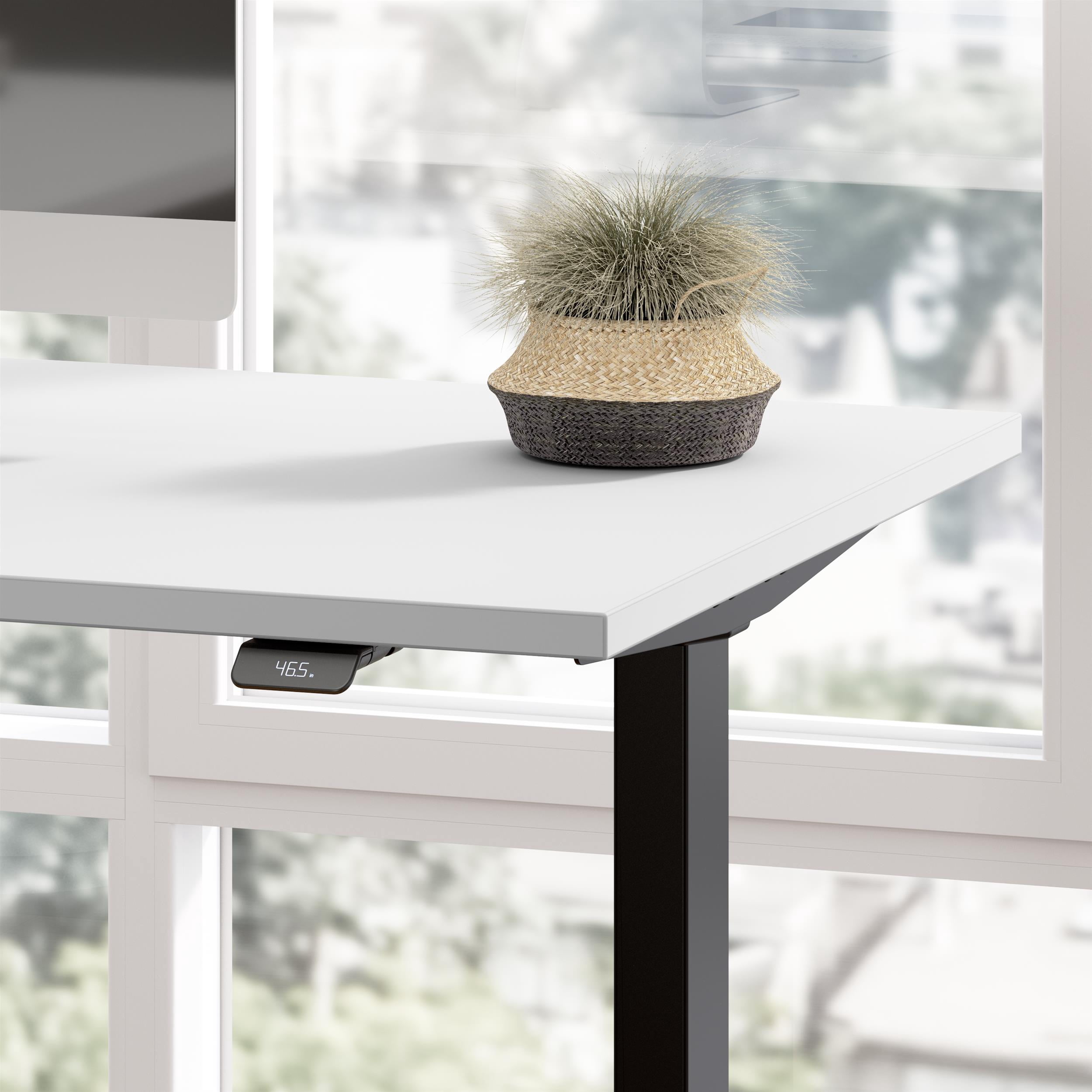 Move 60 Series 60W L Shaped Standing Desk in White - Engineered Wood