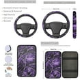 thumbnail image 3 of Jeiento Purple Camo Hunting Car Seat Cover Full Set with Steering Wheel Cover Seat Belt Pads Cup Holders Keychain for Most Vehicles Auto Accessories Fit for Most Vehicles, 3 of 8