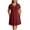 Wine, variant on Cuteduck Womens Plus Size Dress Criss Cross V Neck Short Sleeve Summer Casual Dress 1X-5X