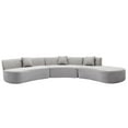 thumbnail image 3 of Newboti Furniture 136.6" Stylish Curved sofa Sectional Sofa Chenille Fabric Sofa Couch with Three Throw Pillows for Living Room, Grey 58933, 3 of 16