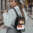 thumbnail image 3 of Eheartsgir Santa Snowman Christmas Print Small Backpack with Lightweight Versatile Mini Backpack for Daily Use, Polyester Travel Rucksack for Dating, 3 of 8