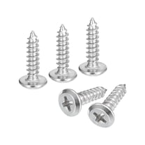 Uxcell M4x16mm Flat Head Phillips Drive Self Tapping Screws, 304 Stainless Steel Cross Drive Fastener Screws, Silver, Pack of 25
