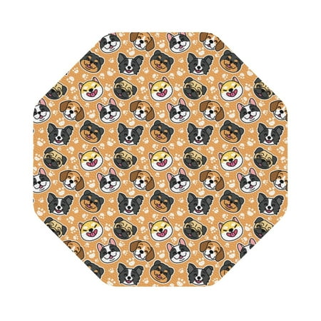 

Matuu Cute Dogs Head for Cup Coasters Set of 6 Leather Coasters Desk Coasters for Office Measures 4” x 4” Octagon