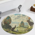 thumbnail image 4 of Easter Bunnies Rabbits Floral Medallion Round Rug - Small Round Area Rug, Soft Non-Slip Machine Washable Bedroom Mat Indoor Accent Entry Carpet for Office Desk Dorm Hallway, 4 of 7
