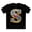 Black, variant on Letter Shirt, Shirt with Letters, Tee Shirt with Gold Letters
