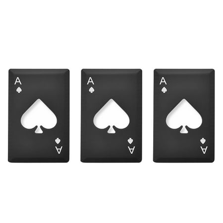 

3pcs Multi-function Playing Cards Bottle Openers Creative Fly Cutter Toy Black Peach A Bottle Opening Tool (Black)