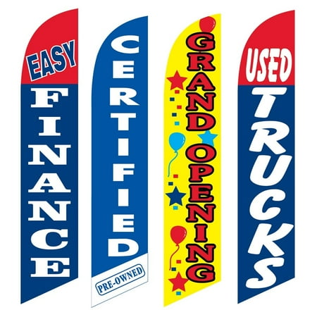 4 Advertising Swooper Flags Easy Finance Certified Pre Owned Grand Opening Used Trucks