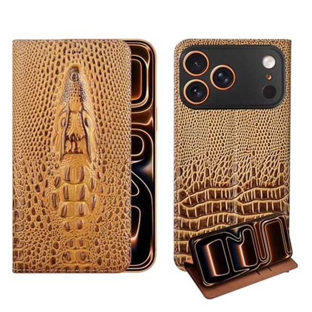 Case For IPhone 17 Pro Max/17 Pro/17 Air/17, Genuine Leather Shell With Card Insertion Anti-Fall Holder Cover